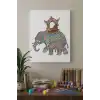 Fil Desenli Mandala Tuval Boyama Seti 40x50 cm