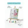 Flamingo Temalı Çocuk Boyama Tuvali – Şövaleli Eğitici Boyama Seti 20x20 cm