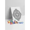 Geometrik Çiçek Desenli Mandala Tuval Boyama Seti 40x50 cm