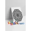 Kalın Çizgili Mandala Tuval Boyama Seti 40x50 cm