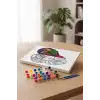 Kalp Çiçek Desenli Mandala Tuval Boyama Seti 40x50 cm
