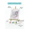 Kanatlı Unicorn Temalı Çocuk Boyama Tuvali – Şövaleli Eğitici Boyama Seti 20x20 cm