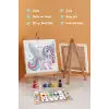 Kanatlı Unicorn Temalı Çocuk Boyama Tuvali – Şövaleli Eğitici Boyama Seti 20x20 cm