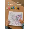 Kanatlı Unicorn Temalı Çocuk Boyama Tuvali – Şövalesiz Eğitici Boyama Seti 20x20 cm