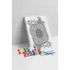 Kaplumbağa Desenli Mandala Tuval Boyama Seti 40x50 cm