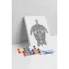 Kaplumbağa Desenli Mandala Tuval Boyama Seti 40x50 cm