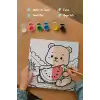 Karpuzlu Ayıcık Boyama Tuvali – Şövalesiz Boya Seti 20x20