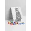 Kedi Desenli Mandala Tuval Boyama Seti 40x50 cm