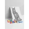 Kedi Desenli Mandala Tuval Boyama Seti 40x50 cm