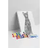 Kedi Desenli Mandala Tuval Boyama Seti 40x50 cm