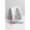 Kelebek Desenli Mandala Tuval Boyama Seti 40x50 cm