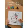 Kirazlı Kedicik Boyama Tuvali – Şövalesiz Boya Seti 20x20