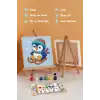 Kızaklı Penguen Temalı Çocuk Boyama Tuvali – Şövaleli Eğitici Boyama Seti 20x20 cm