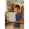 Kızaklı Penguen Temalı Çocuk Boyama Tuvali – Şövalesiz Eğitici Boyama Seti 20x20 cm
