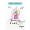 Kupa İçinde Sevimli Kedi Çocuk Boyama Tuvali – Şövaleli Boyama Seti 20x20 cm
