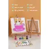 Kupa İçinde Sevimli Kedi Çocuk Boyama Tuvali – Şövaleli Boyama Seti 20x20 cm