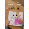 Kupa İçinde Sevimli Kedi Çocuk Boyama Tuvali – Şövalesiz Boyama Seti 20x20 cm