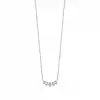 Leaf Motif Five-Stone Diamond Pendant Necklace