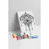 Lotus Çiçeği Desenli Mandala Tuval Boyama Seti 40x50 cm