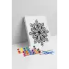 Minimal Çiçek Mandala Tuval Boyama Seti 40x50 cm