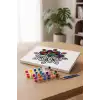 Minimal Çiçek Mandala Tuval Boyama Seti 40x50 cm