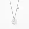 Minimal Diamond Clover Pendant Necklace