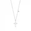 Minimal Diamond Cross Pendant Necklace