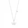 Minimal Diamond Crown Pendant Necklace