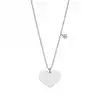 Minimal Diamond Heart Pendant Necklace