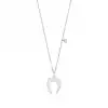 Minimal Diamond Horseshoe Pendant Necklace