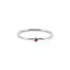 Minimal Ruby Accent Ring