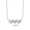Modern Baguette Diamond Pendant Necklace