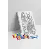 Müzik Notaları Desenli Mandala Tuval Boyama Seti 40x50 cm