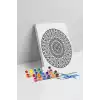 Oval Çiçek Mandala Tuval Boyama Seti 40x50 cm