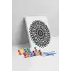 Oval Çiçek Mandala Tuval Boyama Seti 40x50 cm