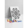 Oval Çiçek Mandala Tuval Boyama Seti 40x50 cm
