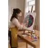 Oval Çiçek Mandala Tuval Boyama Seti 40x50 cm
