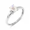 Oval Moonstone and Diamond Ring