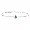 Pear Emerald & Diamond Bracelet