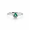Pear-Shaped Emerald Ring with Diamond Accents