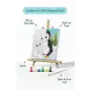 Penguen Temalı Çocuk Boyama Tuvali – Şövaleli Eğitici Boyama Seti 20x20 cm