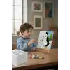 Penguen Temalı Çocuk Boyama Tuvali – Şövaleli Eğitici Boyama Seti 20x20 cm