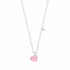 Pink Grand Enamel Heart Necklace