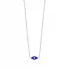 Purple Enamel Eye & Diamond Pendant Necklace