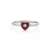 Red Enamel Heart Ring with Diamond Accent