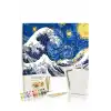 Sayılarla Boyama Seti 40 x 50 cm Tuval Şasesine Gerili Geceler Dalga