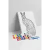 Serval Desenli Mandala Tuval Boyama Seti 40x50 cm