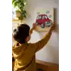 Sevimli Araba Boyama Tuvali – Şövalesiz Boya Seti 20x20
