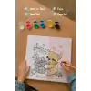 Sevimli Ayıcık Boyama Tuvali – Şövalesiz Boya Seti 20x20