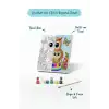 Sevimli Baykuş Temalı Çocuk Boyama Tuvali – Şövalesiz Eğitici Boyama Seti 20x20 cm